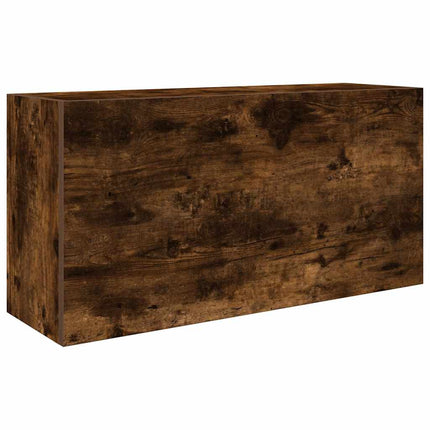 Väggskåp för badrum rökfärgad ek 80x25x40 cm konstruerat trä