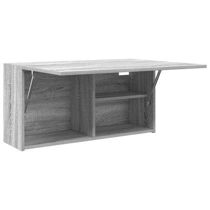 Väggskåp för badrum grå sonoma 80x25x40 cm konstruerat trä