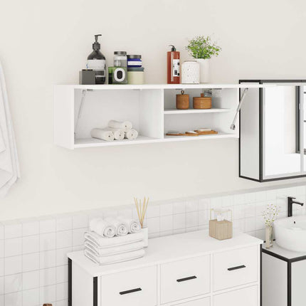 Väggskåp för badrum vit 100x25x30 cm konstruerat trä