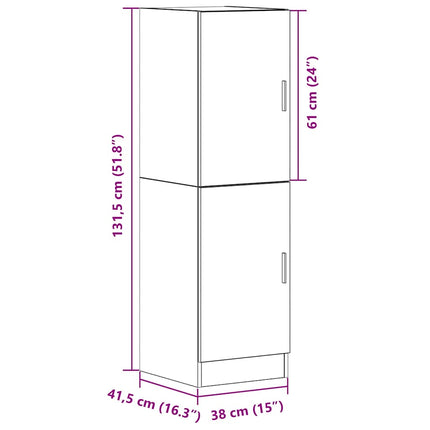 Köksskåp vit 38x41,5x131,5 cm konstruerat trä