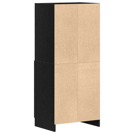 Köksskåp svart 57x41,5x131,5 cm konstruerat trä