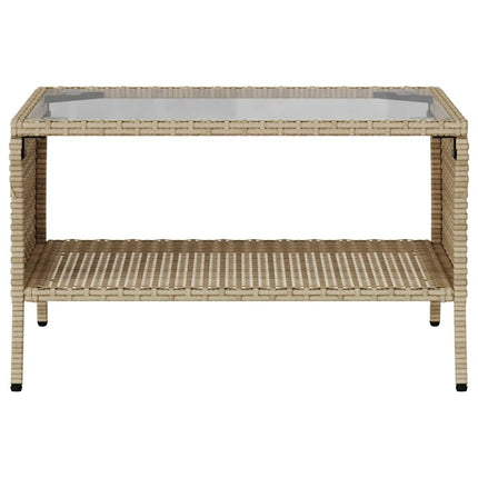 Trädgårdssoffa 2-sits med dynor och bord beige konstrotting
