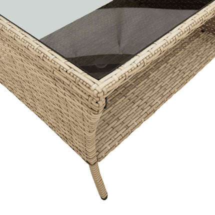 Trädgårdssoffa 2-sits med dynor och bord beige konstrotting