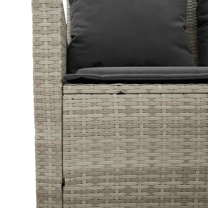 Trädgårdssoffa 2-sits med dynor och bord ljusgrå konstrotting