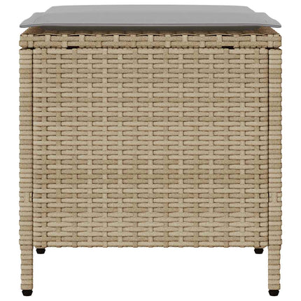 Soffgrupp för trädgård med dynor 4 delar beige konstrotting