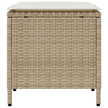 Soffgrupp för trädgård med dynor 4 delar beige konstrotting
