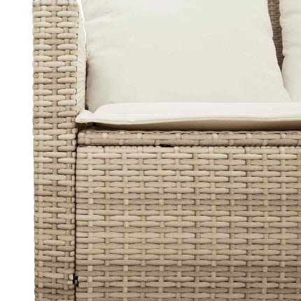 Soffgrupp för trädgård med dynor 4 delar beige konstrotting