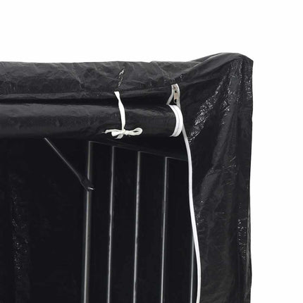 Vedställ med regnskydd 151x80,5x110,5 cm galvaniserat stål