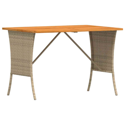 Matgrupp för trädgården 3 delar med dynor beige konstrotting