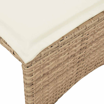 Matgrupp för trädgården 3 delar med dynor beige konstrotting