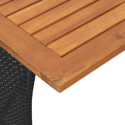 Trädgårdsbord med skiva i akaciaträ svart 105x75x72 cm