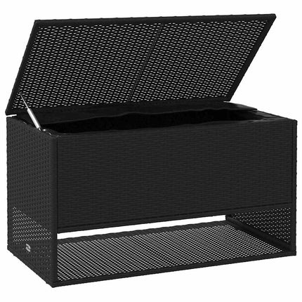 Kuddlåda för utomhusbruk svart 100x55x55,5 cm konstrotting