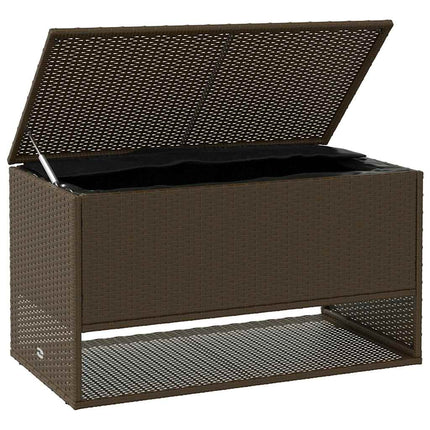 Kuddlåda utomhus brun 100x55x55,5 cm konstrotting