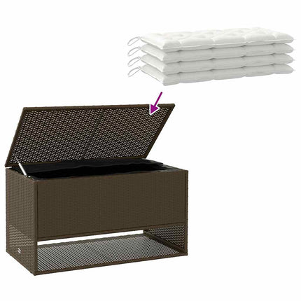 Kuddlåda utomhus brun 100x55x55,5 cm konstrotting