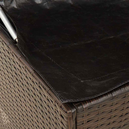 Kuddlåda utomhus brun 100x55x55,5 cm konstrotting