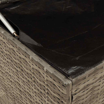 Kuddlåda för utomhusbruk grå 100x55x55,5 cm konstrotting