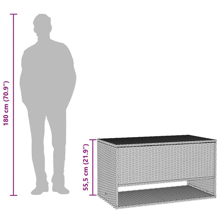 Kuddlåda för utomhusbruk grå 100x55x55,5 cm konstrotting