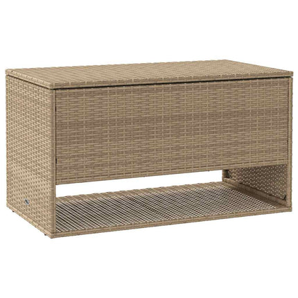 Kuddlåda för utomhusbruk beige 100x55x55,5 cm konstrotting