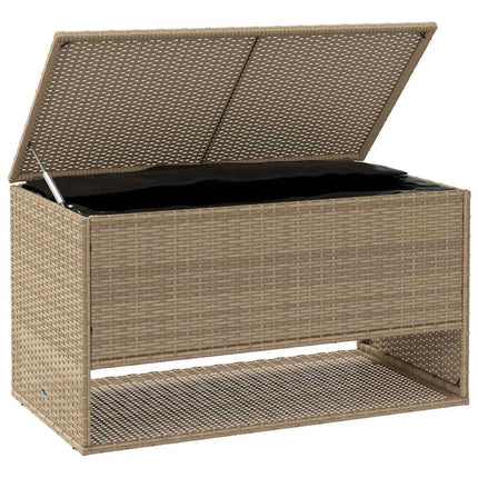 Kuddlåda för utomhusbruk beige 100x55x55,5 cm konstrotting