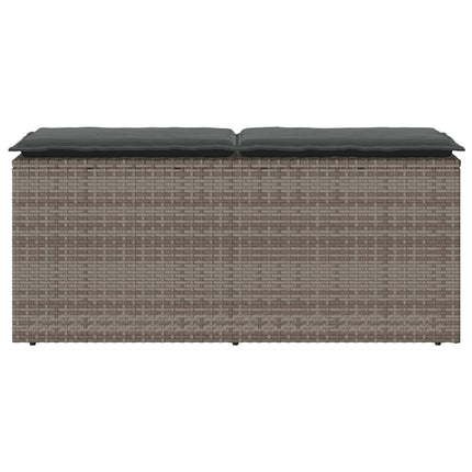Trädgårdsbänk med dyna grå 110x40x44 cm konstrotting