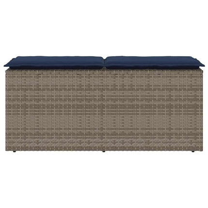 Trädgårdsbänk med dyna grå 110x40x44 cm konstrotting