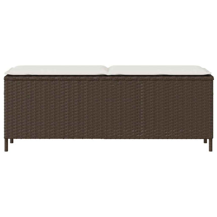 Trädgårdsbänk med dyna brun 110x30x40,5 cm konstrotting