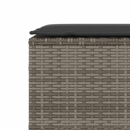 Trädgårdsbänk med dyna grå 110x30x40,5 cm konstrotting