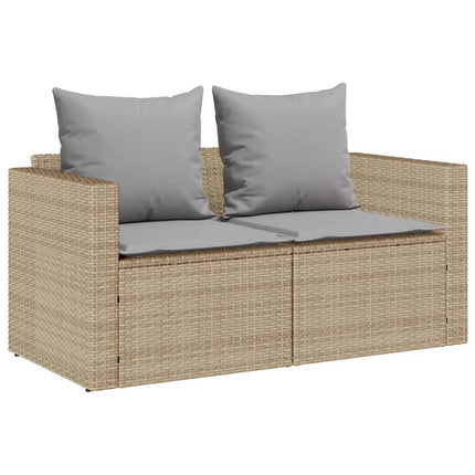 Soffgrupp för trädgården, 5 delar med kuddar, stapelbar beige