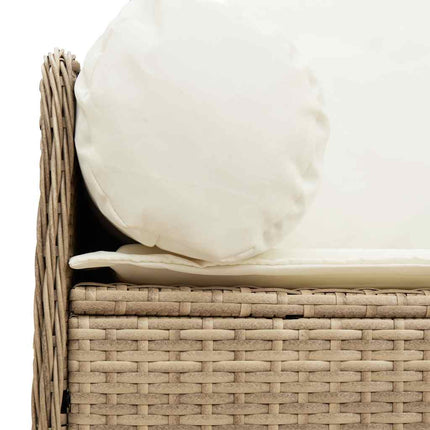 Trädgårdssoffa 3-sits med dynor konstrotting beige