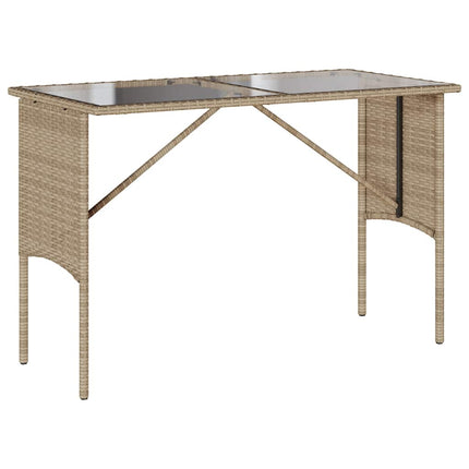 Matgrupp för trädgården 3 delar med dynor beige konstrotting
