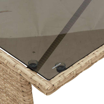 Matgrupp för trädgården 3 delar med dynor beige konstrotting