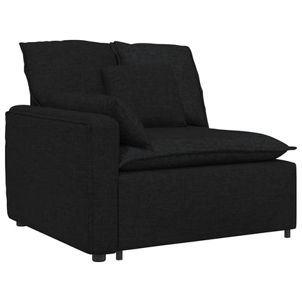 Modulär soffa armstödsändmodul med dynor svart 100 cm