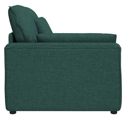 Modulär soffa armstödsändmodul med dynor mörkgrön 100 cm