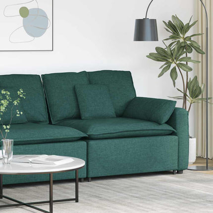 Modulär soffa armstödsändmodul med dynor mörkgrön 100 cm