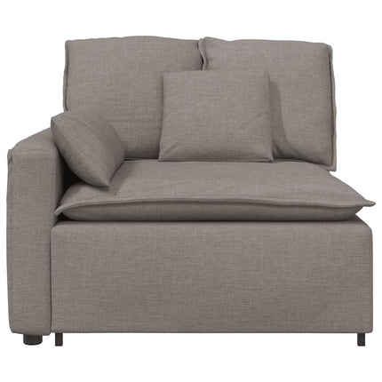 Modulär soffa armstödsändmodul med dynor Taupe 100 cm