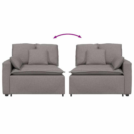 Modulär soffa armstödsändmodul med dynor Taupe 100 cm