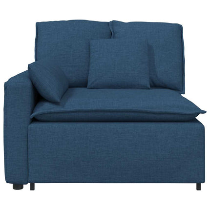 Modulär soffa armstödsändmodul med dynor blå 100 cm