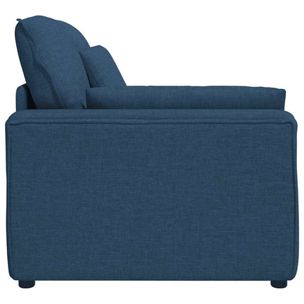 Modulär soffa armstödsändmodul med dynor blå 100 cm