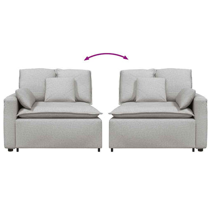Modulär soffa armstödsändmodul med dynor molngrå 100 cm