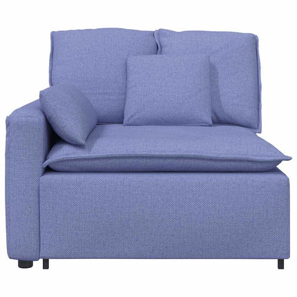 Modulär soffa armstödsändmodul med dynor jeansblå 100 cm