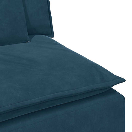 Modulär soffa armstödsändmodul med dynor blå 100 cm