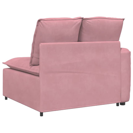 Modulär soffa armstödsändmodul med dynor rosa 100 cm