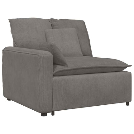 Modulär soffa armstödsändmodul med dynor ljusgrå 100 cm