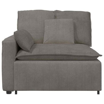 Modulär soffa armstödsändmodul med dynor ljusgrå 100 cm