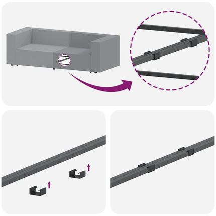 Modulär soffa armstödsändmodul med dynor ljusgrå 100 cm