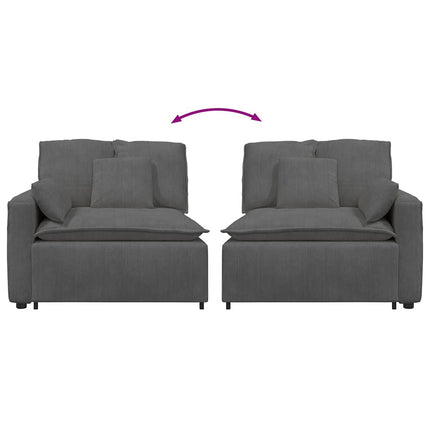 Modulär soffa armstödsändmodul med dynor mörkgrå 100 cm