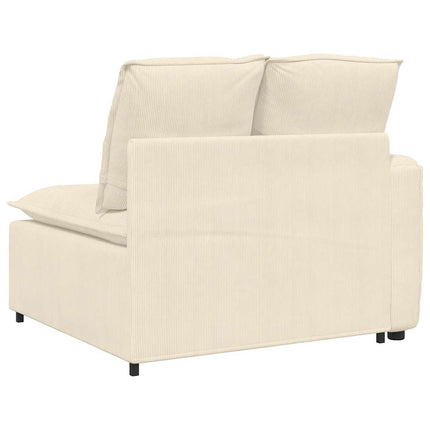 Modulär soffa armstödsändmodul med kuddar gräddvit 100 cm