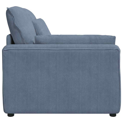 Modulär soffa armstödsändmodul med dynor blå 100 cm