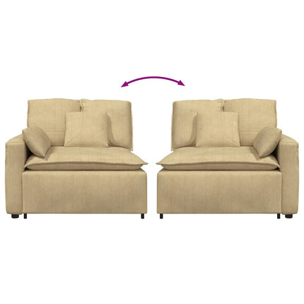 Modulsoffa armstödsändmodul med dynor grågrön 100 cm