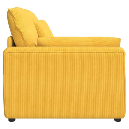 Modulär soffa armstöd ändmodul med dynor ljusgul 100 cm